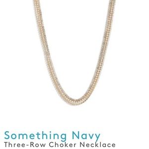 Last One! Something Navy Three Row Choker Necklace